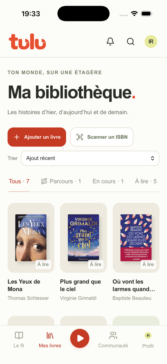 La bibliothèque tulu avec des livres à lire